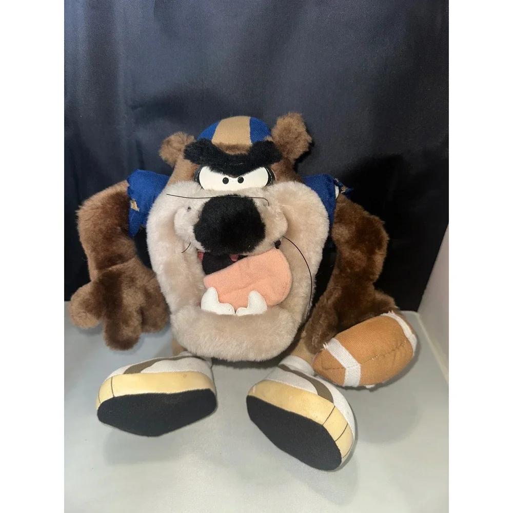 Vintage Looney Tunes Taz Football Plush Tasmanian Devil 00 Jersey 11 Inch